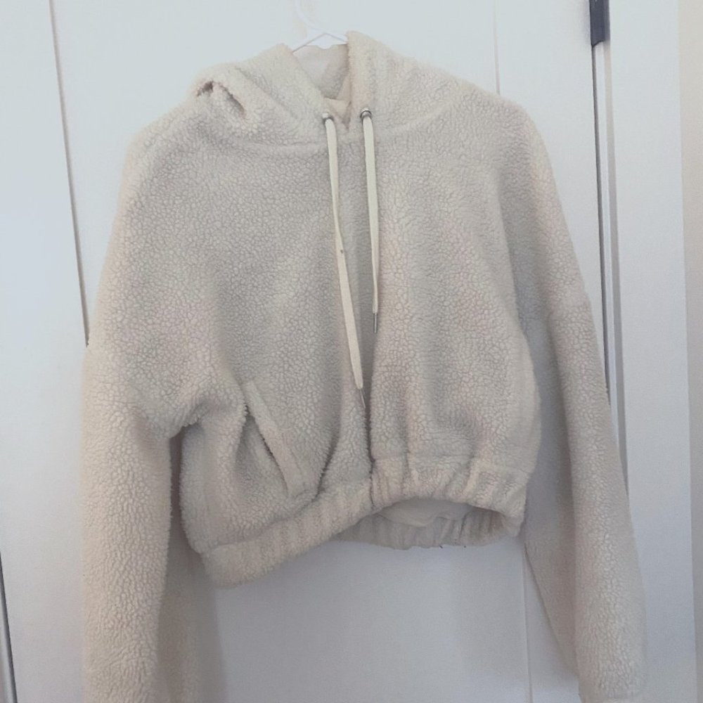 TULAROSA Cropped fleece hoodie